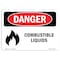 Signmission Safety Sign, OSHA Danger, 5" Height, 7" Width, Combustible Liquids, Landscape OS-DS-D-57-L-2002 - alternate 1